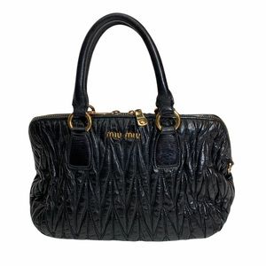 Miu Miu Black Matalasse Leather Handbag